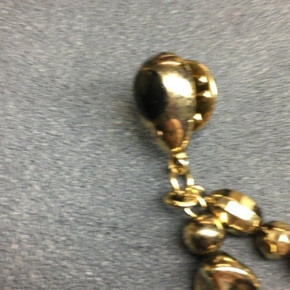 Collar Tack Pin Gold Necklace As Is Heart Lock Key Dangle Diamond Retro BoHo - Picture 2 of 9